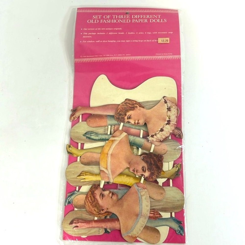 Merrimack Vintage 80s NOS Sealed Set of 3 Different Old Fashioned Paper Dolls